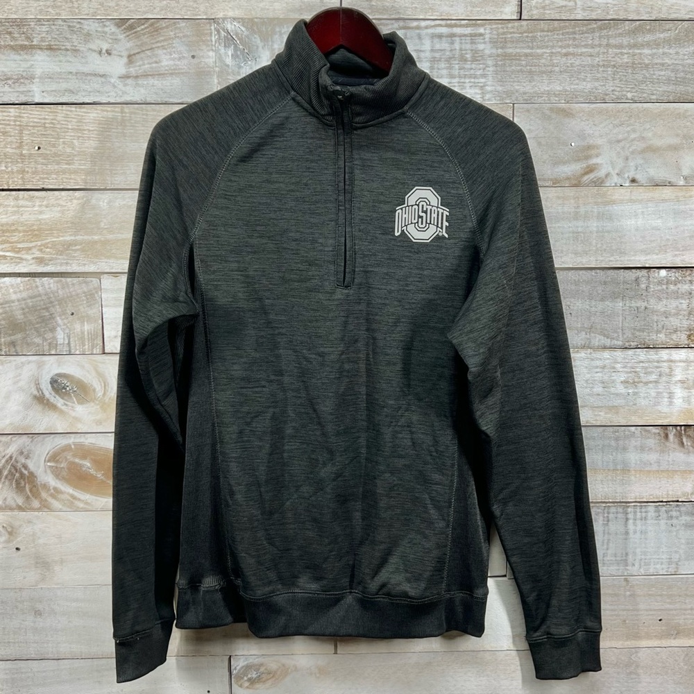 Ohio State Buckeyes 1/4 Zip Pullover Mens Medium Gray Authentic Varsity Apparel‎